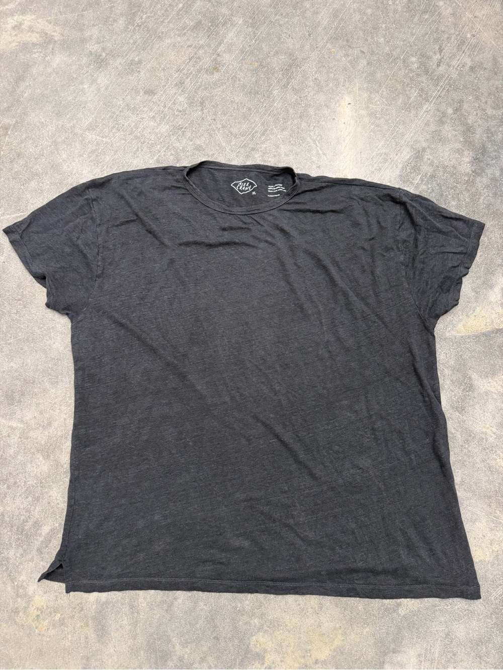 Alex Crane European Linen Crewneck T Shirt Black Extra Large XL